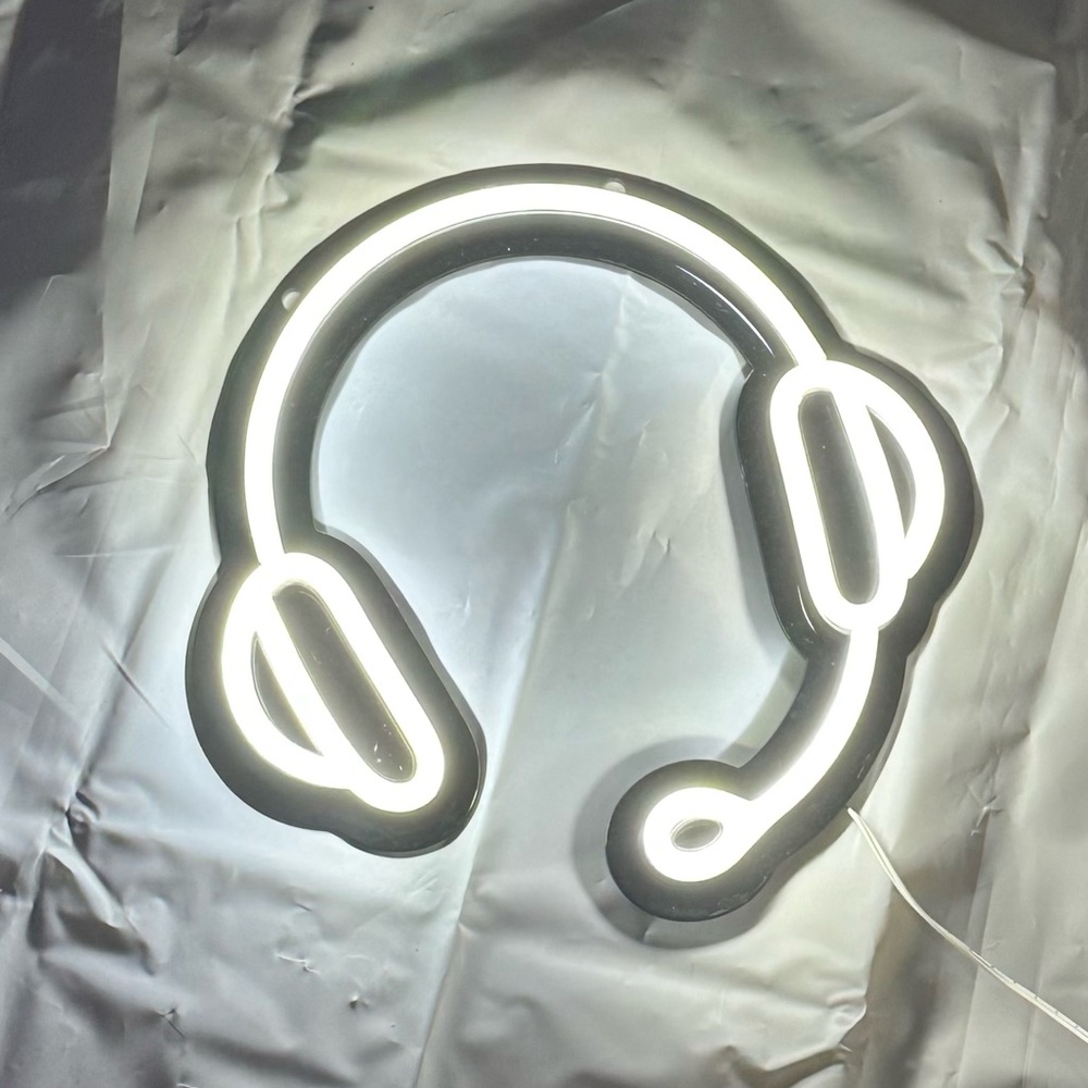 Gaming Headset Led Neon Lighted Wall Decor For Man Cave Or Game Room
